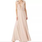 Reformation Women's Peppermint Ruffle Wrap Maxi Dress Champagne Size Large Photo 2