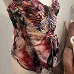 Pretty Little Thing  Top Women 8 Rose Renaissance Strappy Quilt Detail Corset Photo 4