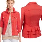 CAbi  EUC # 727 Coral Taylor Utility Jacket with Ruffle Detail in Back Photo 1
