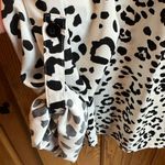 Cheetah print Black White Vneck Blouse 3/4 sleeve Timeson Ladies size Large Sz L Photo 1