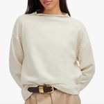 Madewell Sweatshirt Long-Sleeve Funnel-Neck Parchment Relaxed Size XS Photo 0