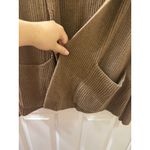 Bruno Magli Merino Wool Ribbed Belted Shawl Cardigan Women's M TAN Size M Photo 8
