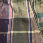 Aerie women Blue Green Plaid Tie Front V Neck Crop Top Plunge Neckline Sz L NWT Photo 5