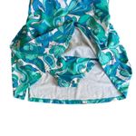 Swim Dress Cover Up Medium Blue Green Floral 80s Mod Style Cute Photo 2