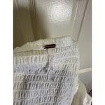 Free People White Smocked Square Neck Cropped Puff Sleeve Blouse Top Size Medium Photo 3