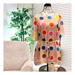 Joy Joy  Women's Polka Dot Twist-Front Pleated Dress. Multi-Color. Medium Photo 6