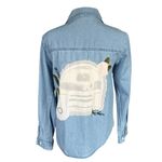 Star Wars Box Lunch blue denim long sleeve button down shirt women's size XS Photo 3