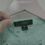 J.Crew Puff Sleeve Eyelet Dress Teal Blue Green Short Sleeve Size 8 AW798 Photo 3