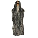 Alice + Olivia Alice + Olivia Faux Fur Shawl Collar Long Vest Dark Gray Size S Warm Cozy Lined Photo 5