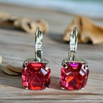 Handcrafted earrings with sparkly Austrian crystal Silver Photo 0