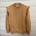 Goodthreads Women's Beige Ruffle Trim Long Sleeve Pullover Size L‎ Tan Size L Photo 0