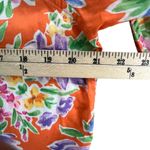 Lauren Ralph Lauren Blouse Womens L Orange Floral Cotton 3/4 Classic Euro Summer Size L Photo 6