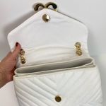 EXPRESS NEW Quilted E Logo Crossbody Chain Convertible Bag in White Photo 11