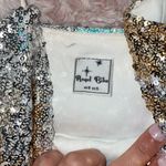 Angel Biba White, gold, and silver sparkle mini dress Photo 1