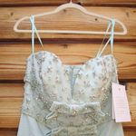 Mac Duggal 2285 Green Strapless Rhinestone Bodice Crepe Gown Photo 7