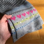 Dearfoams Fairisle Striped Scarf with Hearts, Sequins, Fray, Pink, Green Photo 12