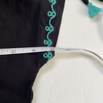 Soft Surroundings jumpsuit Black Turquoise embroidered accents Womens Size XSP Photo 6