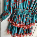 MISA Los Angeles  NWOT Camila Talitha Paisley Mini Dress Long Sleeve Blue Size S Photo 10