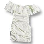 Maeve NWT Anthropologie 0 Green Off Shoulder Ruffle Mini Dress Wedding Guest Photo 2