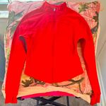 Amazon cherry red zip up fitted track workout jacket long sleeve windbreaker Photo 2