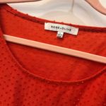 Rose + Olive  Orange twisted blouse sz Large Photo 2