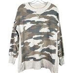 Aerie Oversized Camo Camouflage Brown & Gray Oversized Lounge Sweatshirt Small S Photo 0