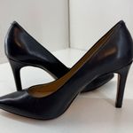 Antonio Melani 7M Black Leather Women's Pumps Shoes High Heels Pointed Toes Photo 0