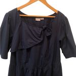 Eshakti Custom Made Midi Dress Embroidered Cats Navy Drop Waist Cotton Poplin 2X Photo 4