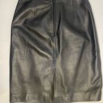 Valerie Stevens Black Fully Lined A Line Knee Length Real Leather Skirt Sz 4 Photo 6