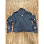 Vtg 90s New Direction Jean Denim Pastel Embroidered Snowflake Jacket Womens Sz L Blue Photo 9