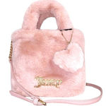 Juicy Couture Dusty Blush Pink Fluffy Mini Tote Crossbody Bag NEW Photo 0