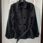 Gap Dark Grey Button Front Belted Jacket size Large Photo 0