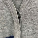 Tibi  Cardigan Sweater Womens Small Gray Blue‎ Fuzzy Knit Pockets Button Front Photo 6