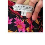 Vintage‎ Uniform John Paul Richard Flower Print Maxi Skirt Size Large Pink Photo 6