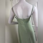 Azazie  BECCA Agave Sheath V-Neck Chiffon Dress.  B4 Photo 9
