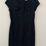 Kate Spade  Black Dress Bow Neck Cap Sleeves Knee Length Size 12 *No Belt Photo 0