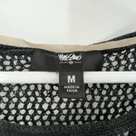 Mossimo Womens M Open Knit 100% Linen Black Blouse Gothic Grunge Punk Lagenlook Size M Photo 2