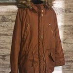 Forever 21 brown winter jacket size small thick winter jacket fur lined … Photo 1
