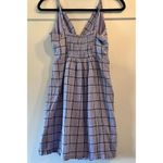Urban Outfitters Dress Womens Small Linen Mini Bleted Amanda Lavender Faux Wrap Photo 12