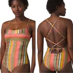 prAna Lurisia Striped One Piece Swimsuit Size Small Photo 1