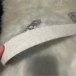 White Chunky Bedazzled Western Style Belt Small Photo 5