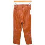 Bardot  Croc Vegan Leather Pants M/6 High Rise Ankle Embossed Boot‎ Cut Tan Photo 3