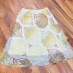 New Vintage Pineapple Yellow Floral Flare Layered Skirt Summer Pastel Midi Photo 6