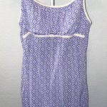 Catalina  Womens sz L Tankini Blue Trellis Adjustable Strap Swim Suit Photo 0