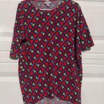 LuLaRoe Red Geometric Loose Casual XXS Shirt Photo 2