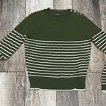ZARA Striped Lightweight Long Sleeve Sweater Green and White Size Small Photo 8