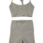l*space L* - Revel Sports Top & Bike Shorts in Beige Photo 0