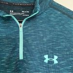 Under Armour Womens Pullover 1/4 Zip Blue Green Lightweight Athletic Photo 2