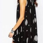 Free People  Retro Medallion Tree Swing Tunic Dress Black Small Photo 1