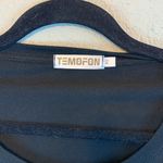 Temofon long sleeve sz XL stripes casual comfy cozy neutral basic career teacher Blue Photo 1